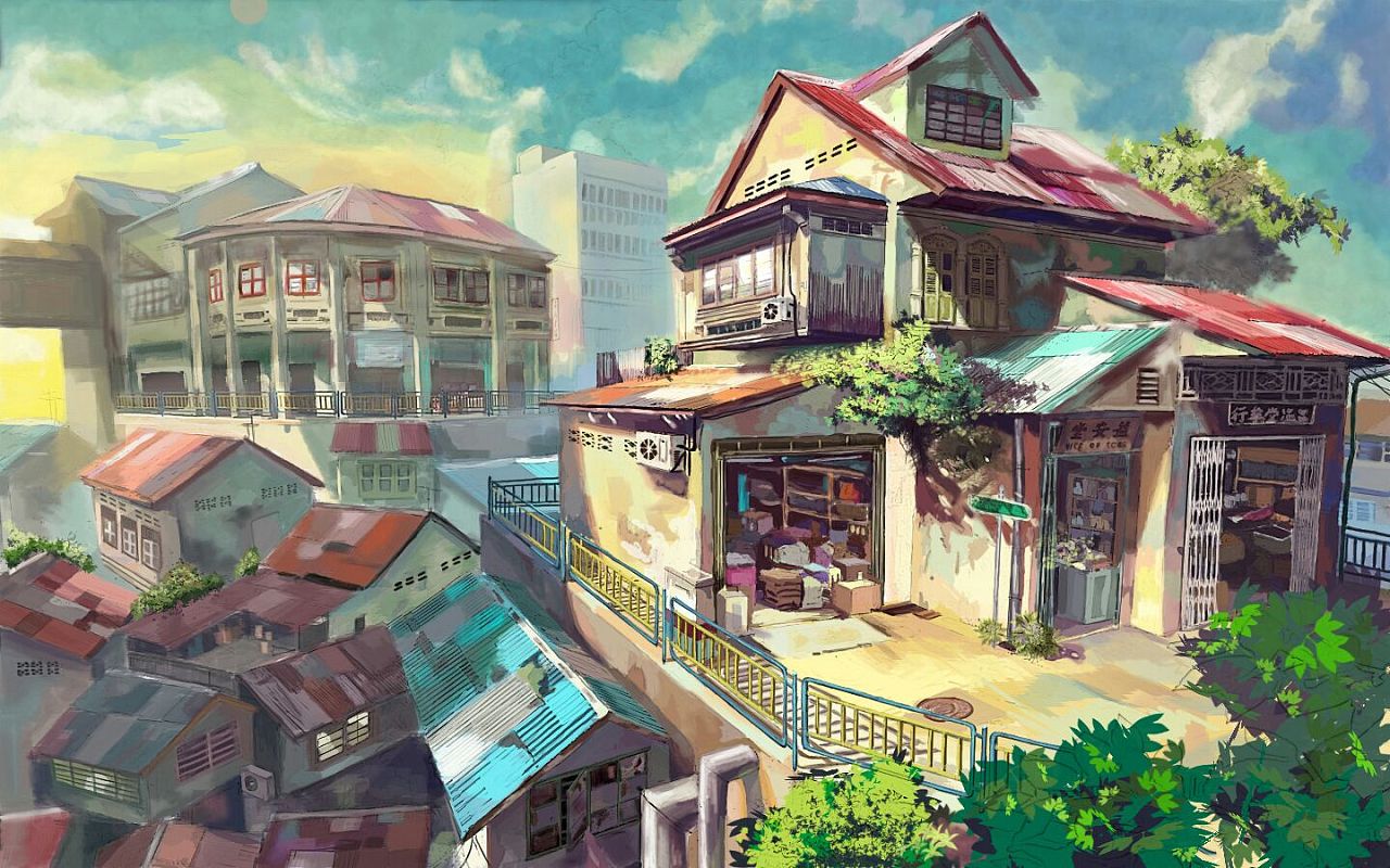 画了好久的建筑|动漫|单幅漫画|madge_madge - 临摹作品 - 站酷