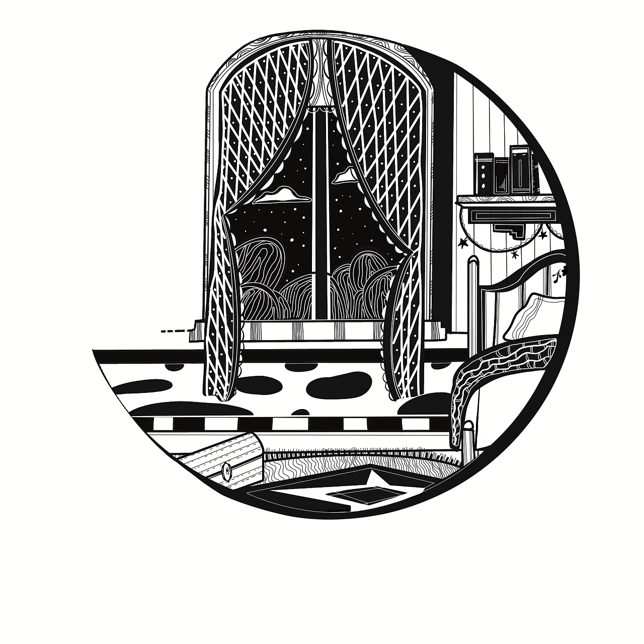 黑白插画（图ZMTk2ODQ0NDY0） - 商业插画 - 站酷设计师哩哩和啰啰原创素材 - 站酷ZCOOL