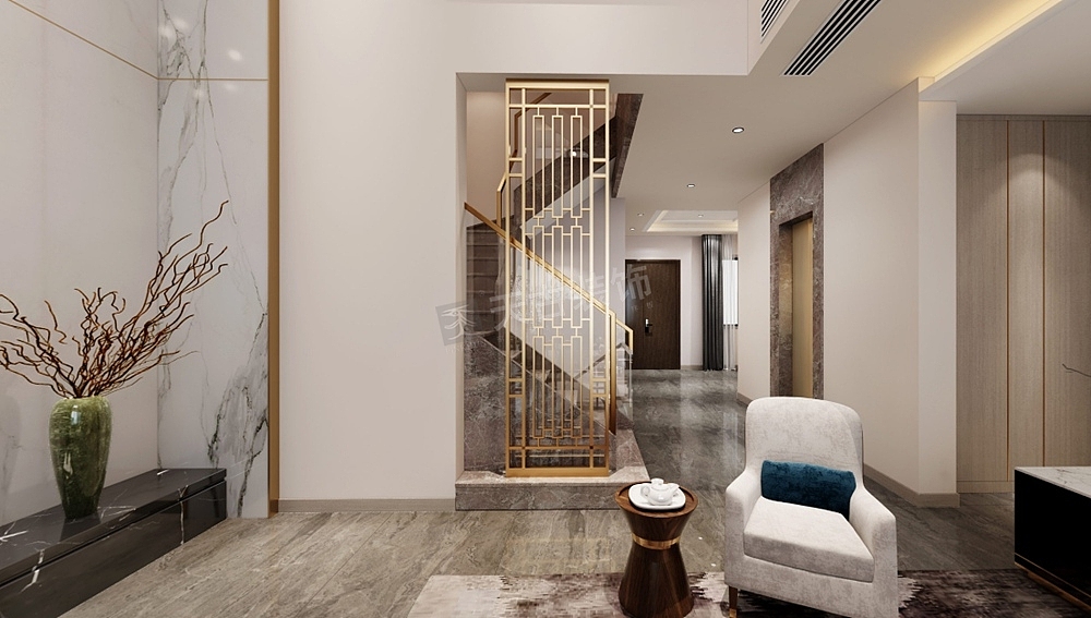 东原湖山樾别墅设计,湖山樾联排别墅装修案例效果图