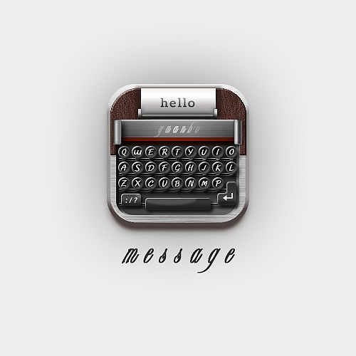 打字机拟物化图标 psd ui图标 icon