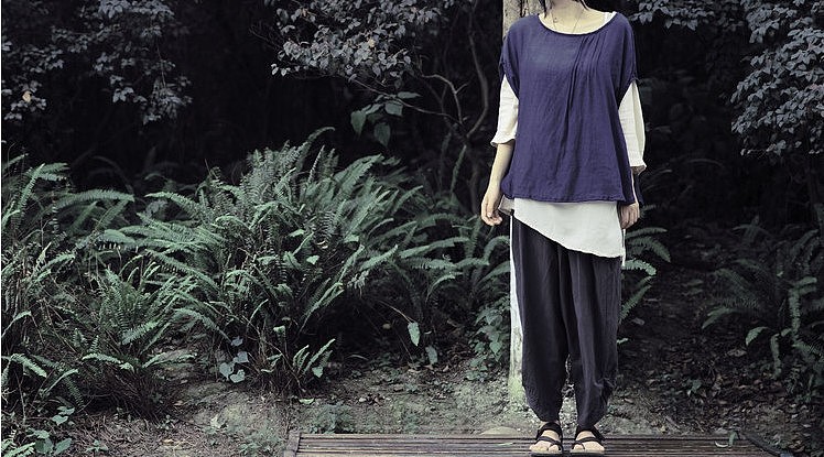 原创设计 女式冰丝棉竹节短袖文艺风格宽松t恤上衣（图ZMTAzMzE1NTY=） - 休闲/流行服饰 - 站酷设计师王善斌原创素材 - 站酷ZCOOL