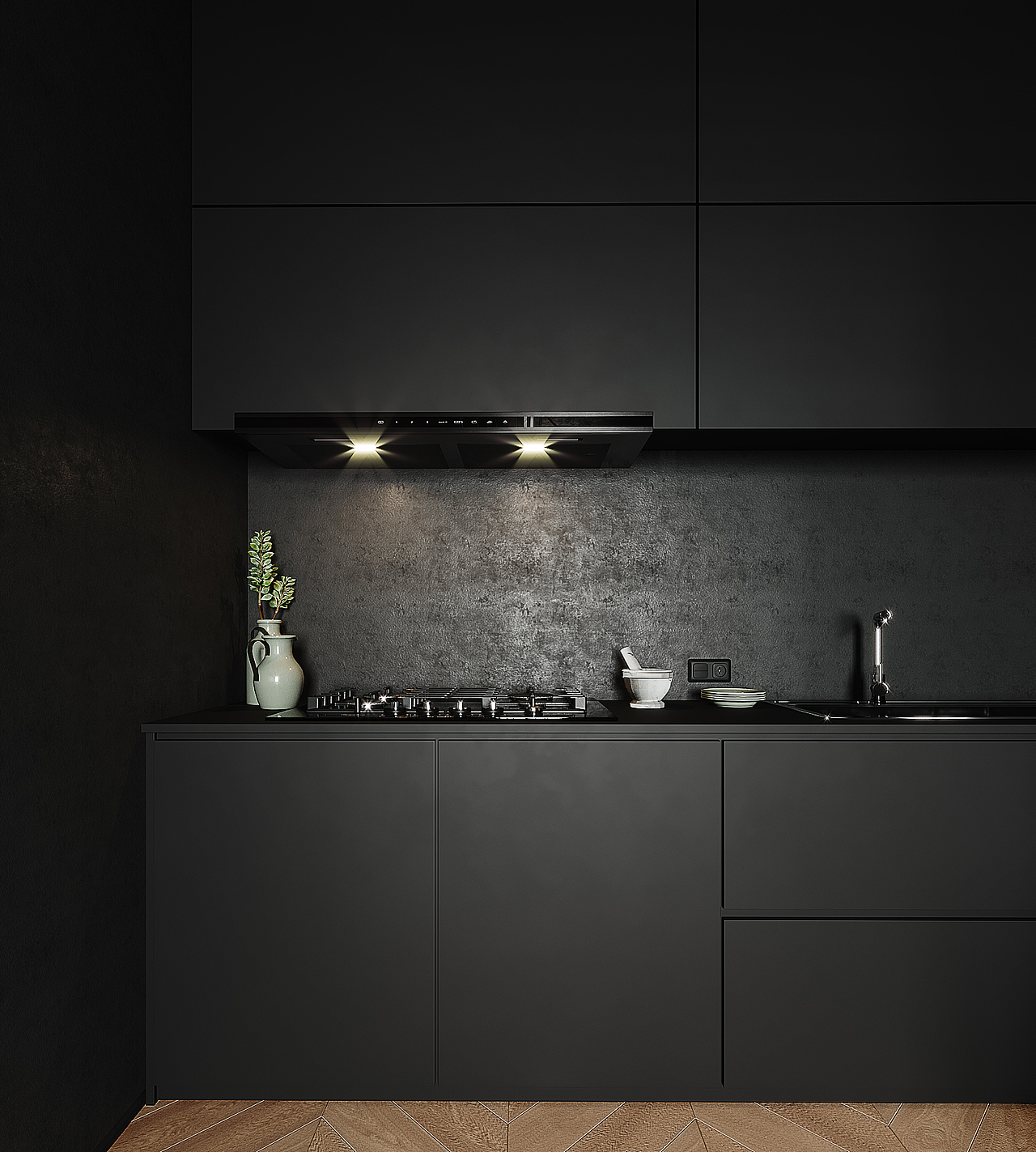 高级黑公寓效果图