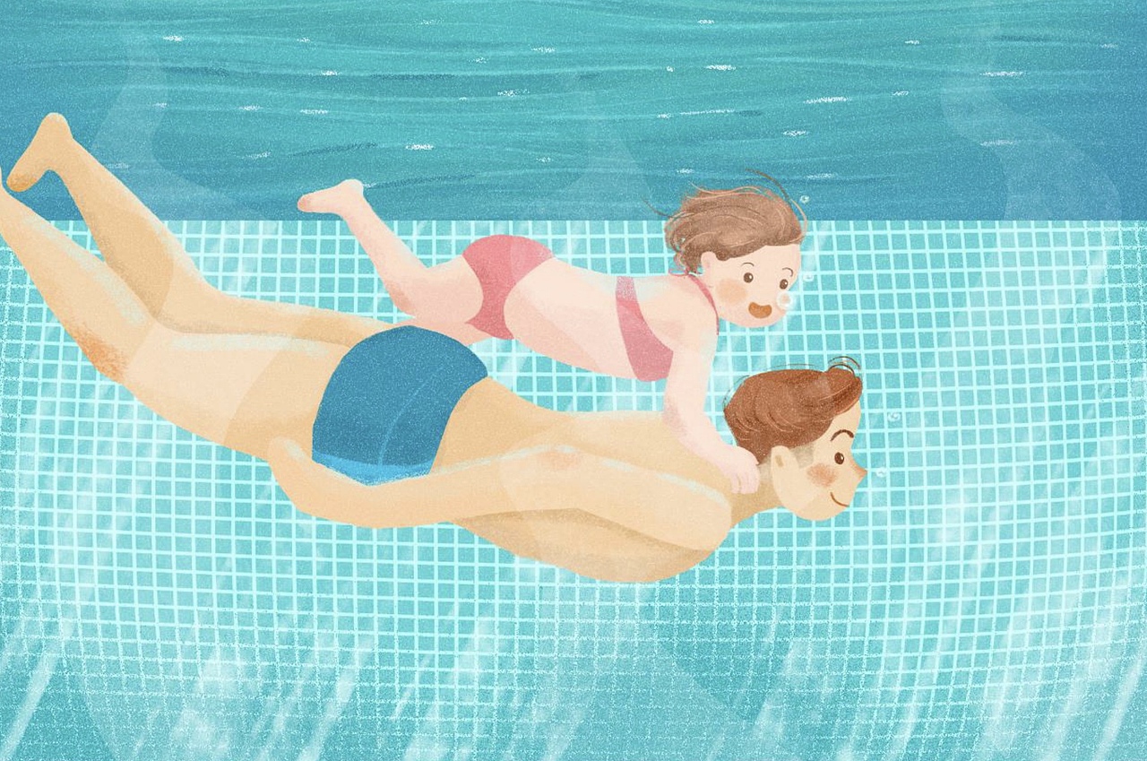 游泳系列 插画（图ZMTkwNjc4NjQ0） - 创作习作 - 站酷设计师沙卡拉原创素材 - 站酷ZCOOL