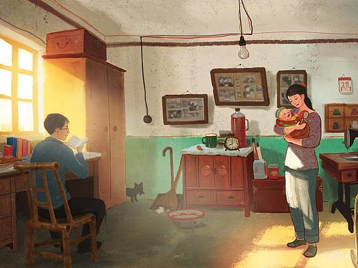 一家人&一座城 | 改革开放40年插画