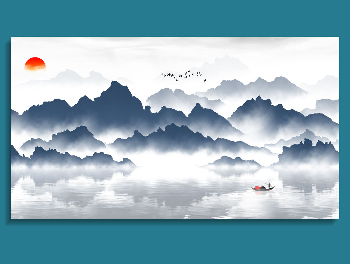 写意中国风意境水墨山水画 新中式抽象山水风景画|插画|商业插画|心灵艺坊 - 原创作品 - 站酷 (ZCOOL)