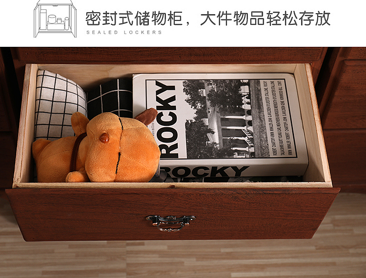 实木家具 储物柜 复古柜子 电商 详情页