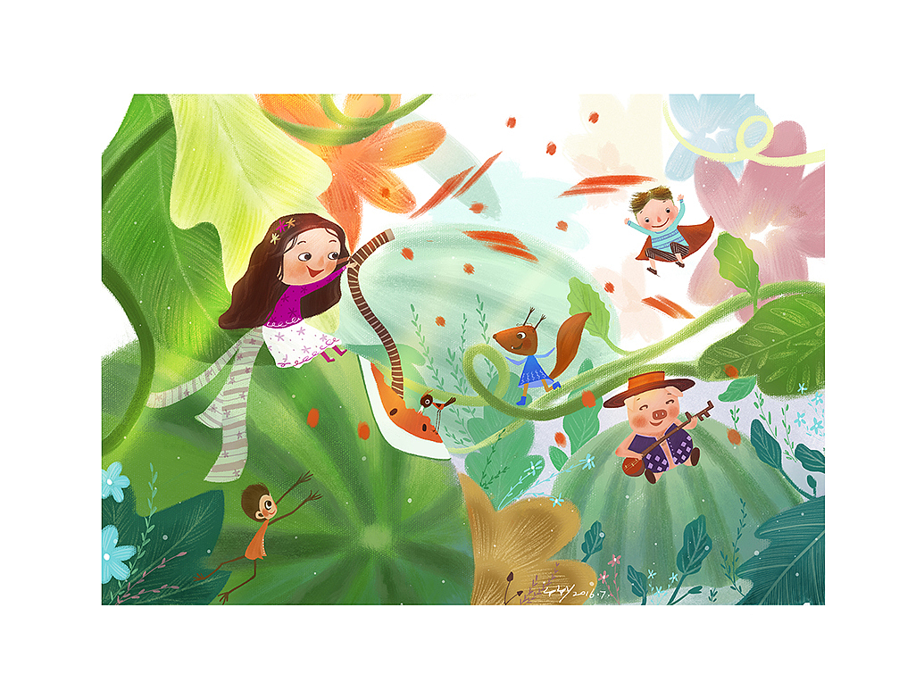 儿童节快乐（图ZODA3OTk1MDA=） - 商业插画 - 站酷设计师竹影歪歪原创素材 - 站酷ZCOOL