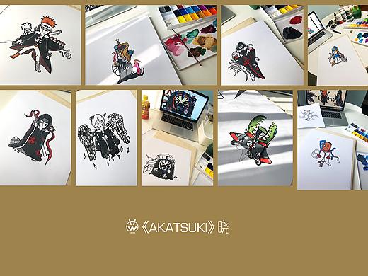 火影忍者——手绘水粉角色插画《晓组织全套人物设定》