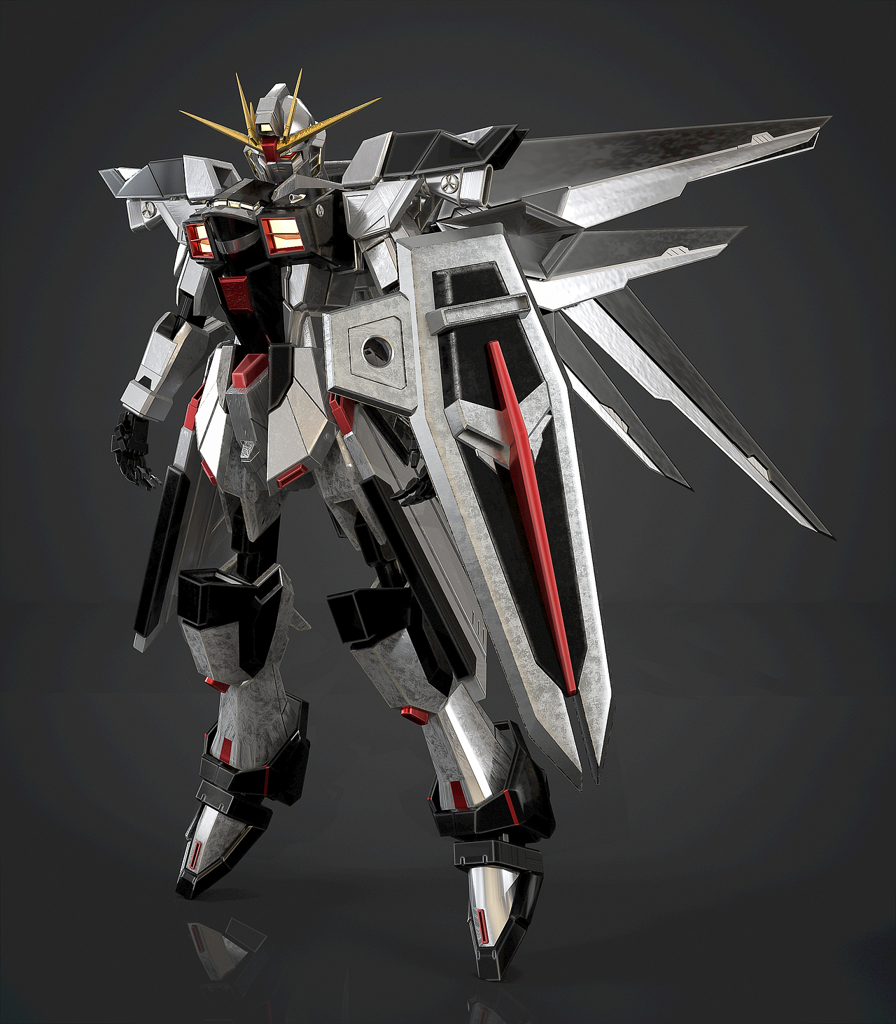 c4d阿诺德渲染器高达飞机渲染练习