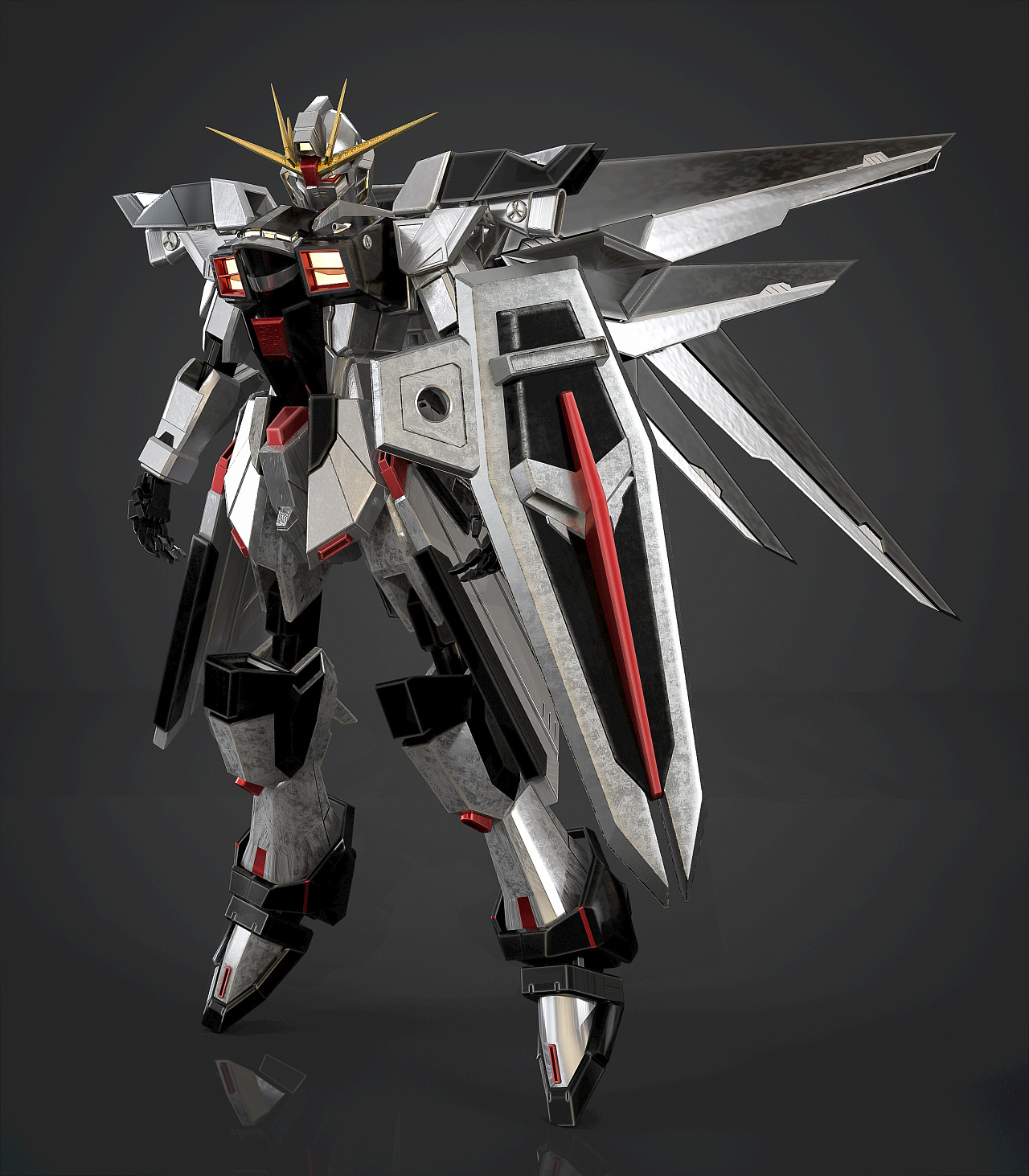 c4d阿诺德渲染器【高达】,【飞机】渲染练习
