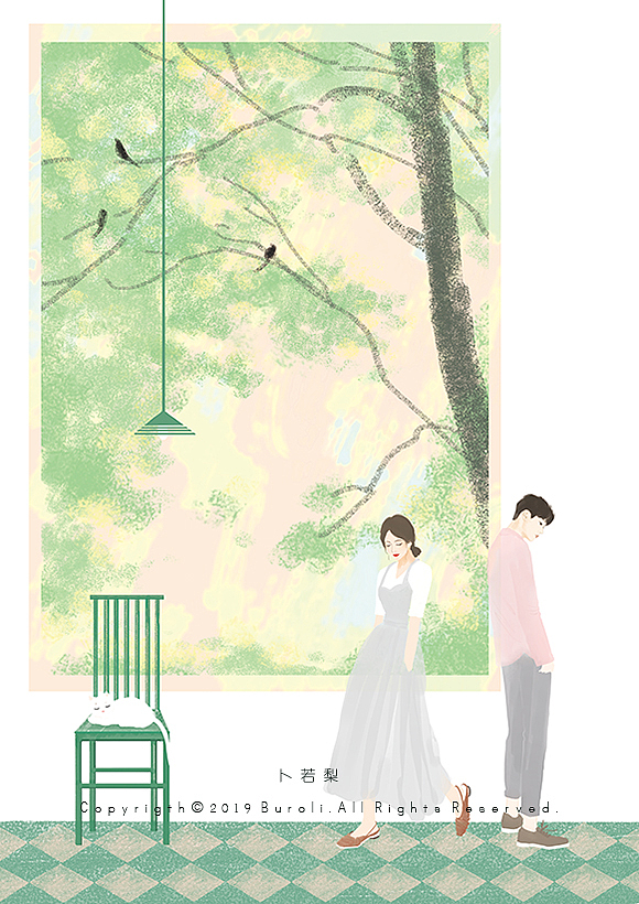 喜欢两个人2（图ZMTgzMzAyMzI0） - 商业插画 - 站酷设计师卜若梨原创素材 - 站酷ZCOOL