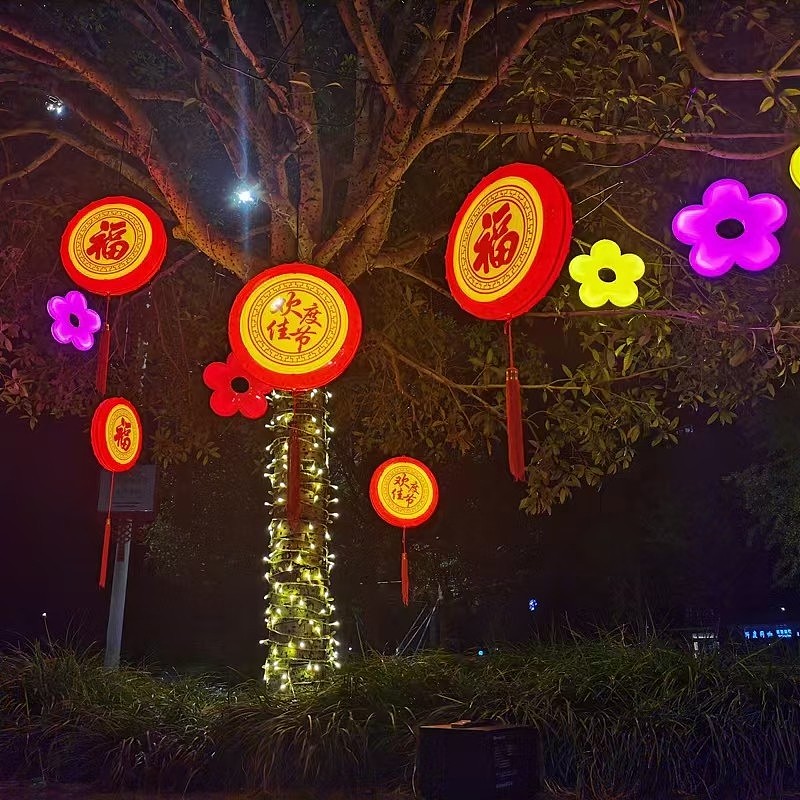 树木亮化led鼓灯灯笼挂件装饰