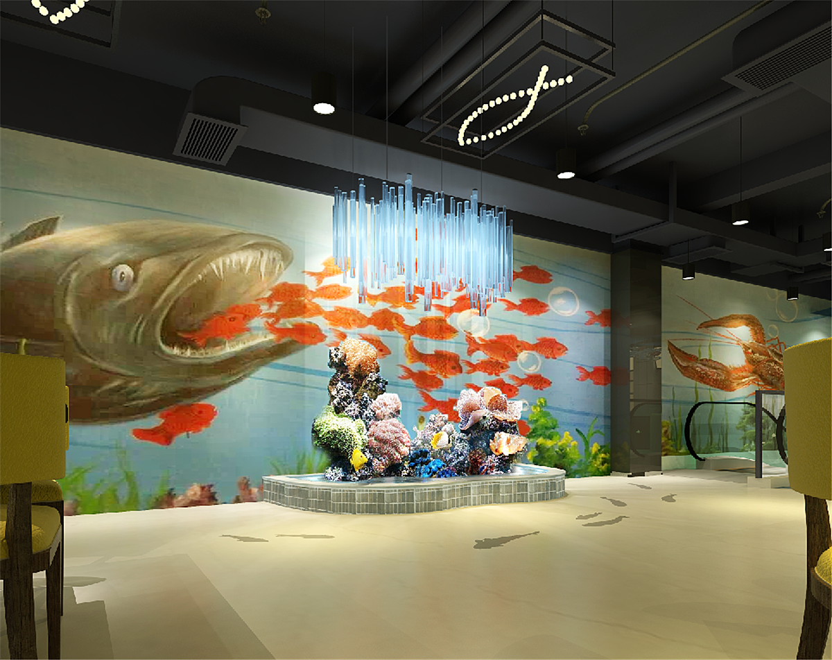 烤鱼餐厅设计·鱼系·经得起烤验的鱼文化餐厅-建e网设计案例