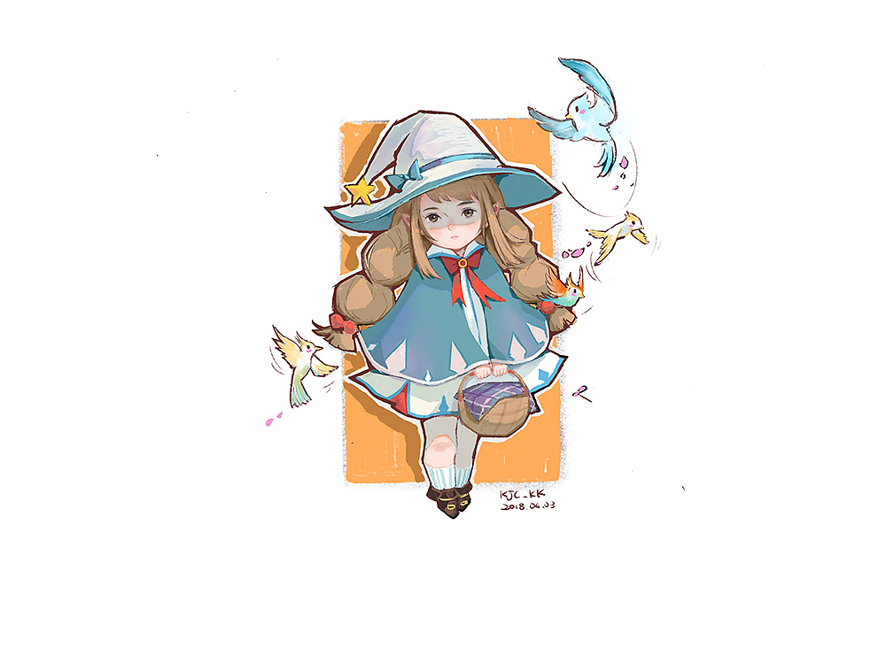procreate绘制小魔女的日常系列（图ZMTE3MTc0ODA0） - 创作习作 - 站酷设计师KJC_KK原创素材 - 站酷ZCOOL