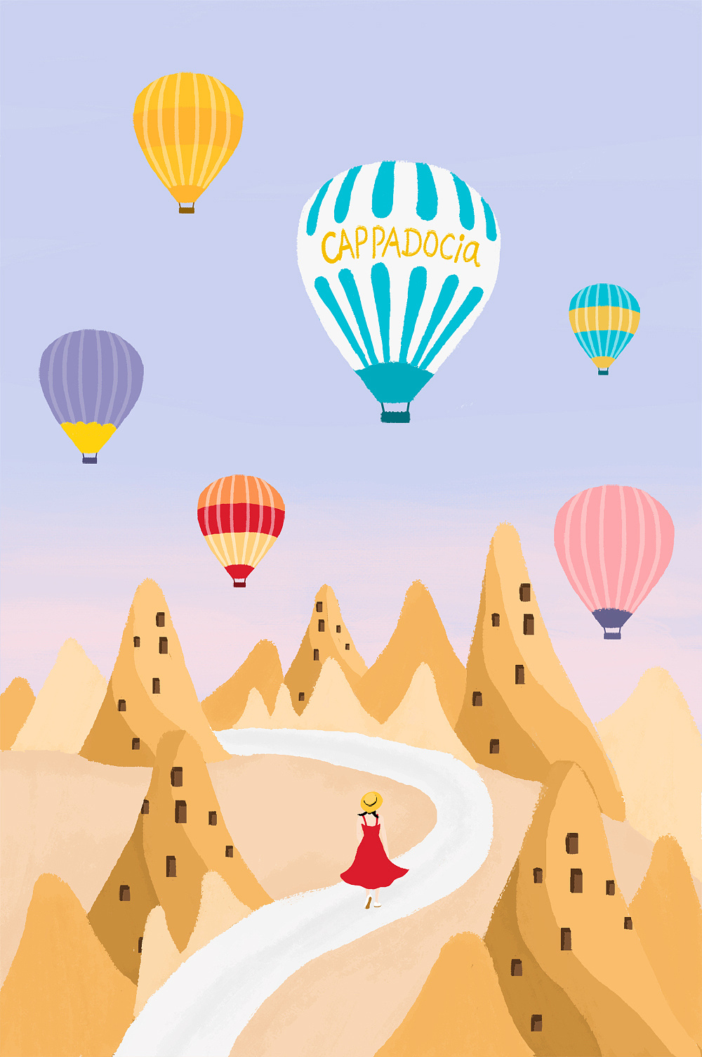在卡帕多奇亚坐热气球是怎样一种体验|插画|绘本|jerriswen - 原创