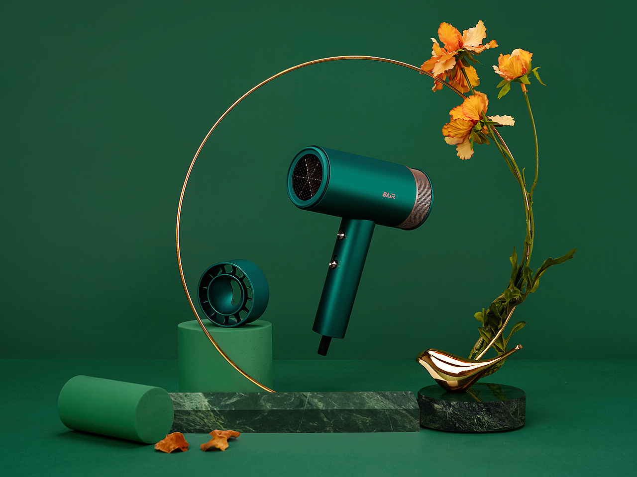 产品摄影/电吹风/吹风筒/绿色