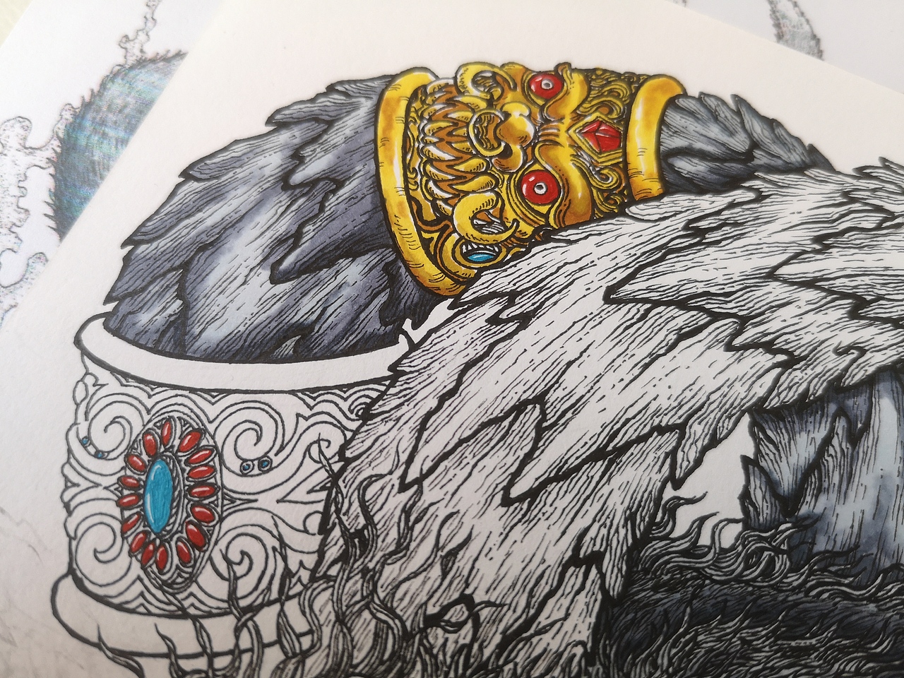 2020.02.07毣柞山海-山海经-南山经-基山-猼訑-竖版图