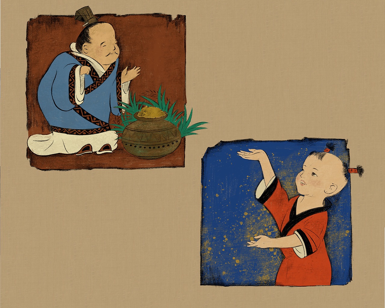 《神童项橐》（新华网上线、连环画报发表）（图ZMjM5MzY4MjI4） - 绘本 - 站酷设计师青艾画画原创素材 - 站酷ZCOOL