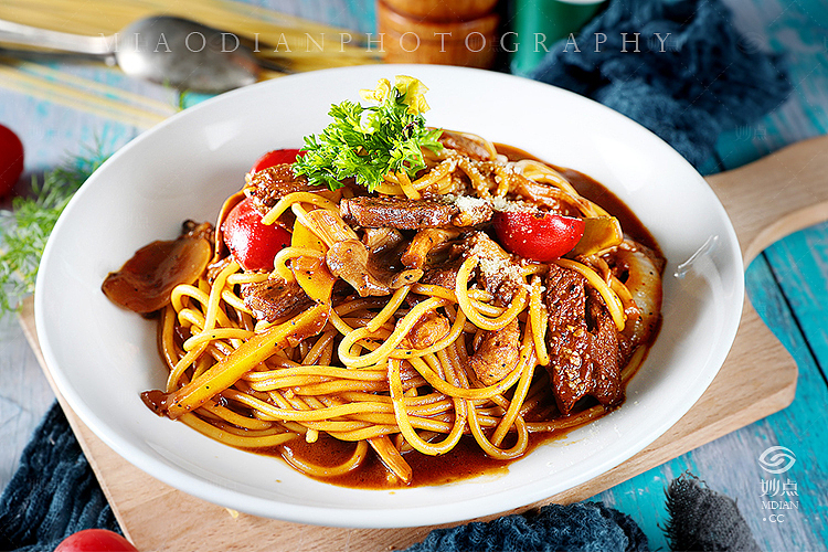 意面 羊排  西餐 简餐  美食摄影  静物摄影
