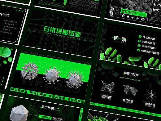 【PPT模板】日常病毒图鉴概念模板