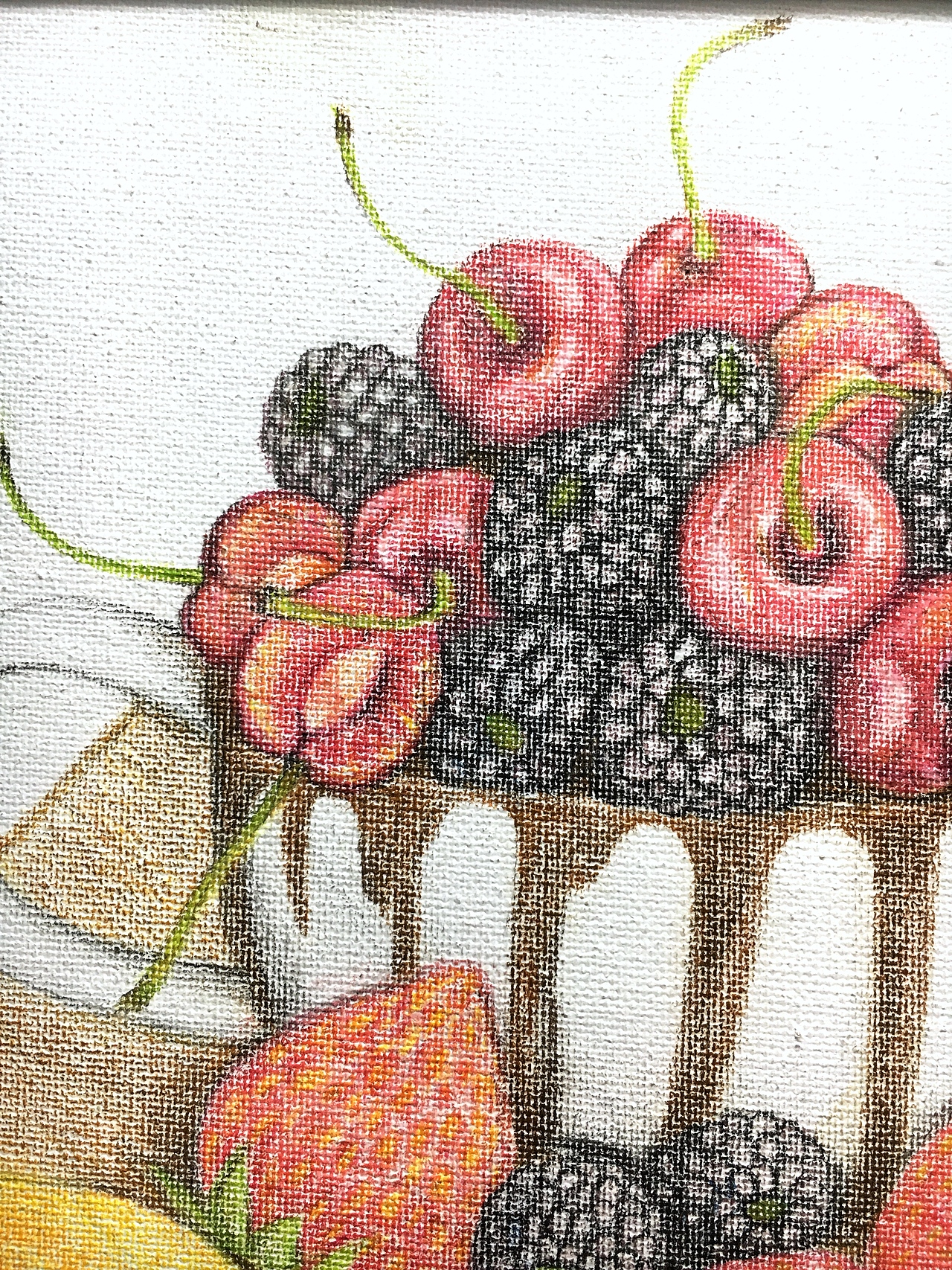 画布彩铅《集美水果》