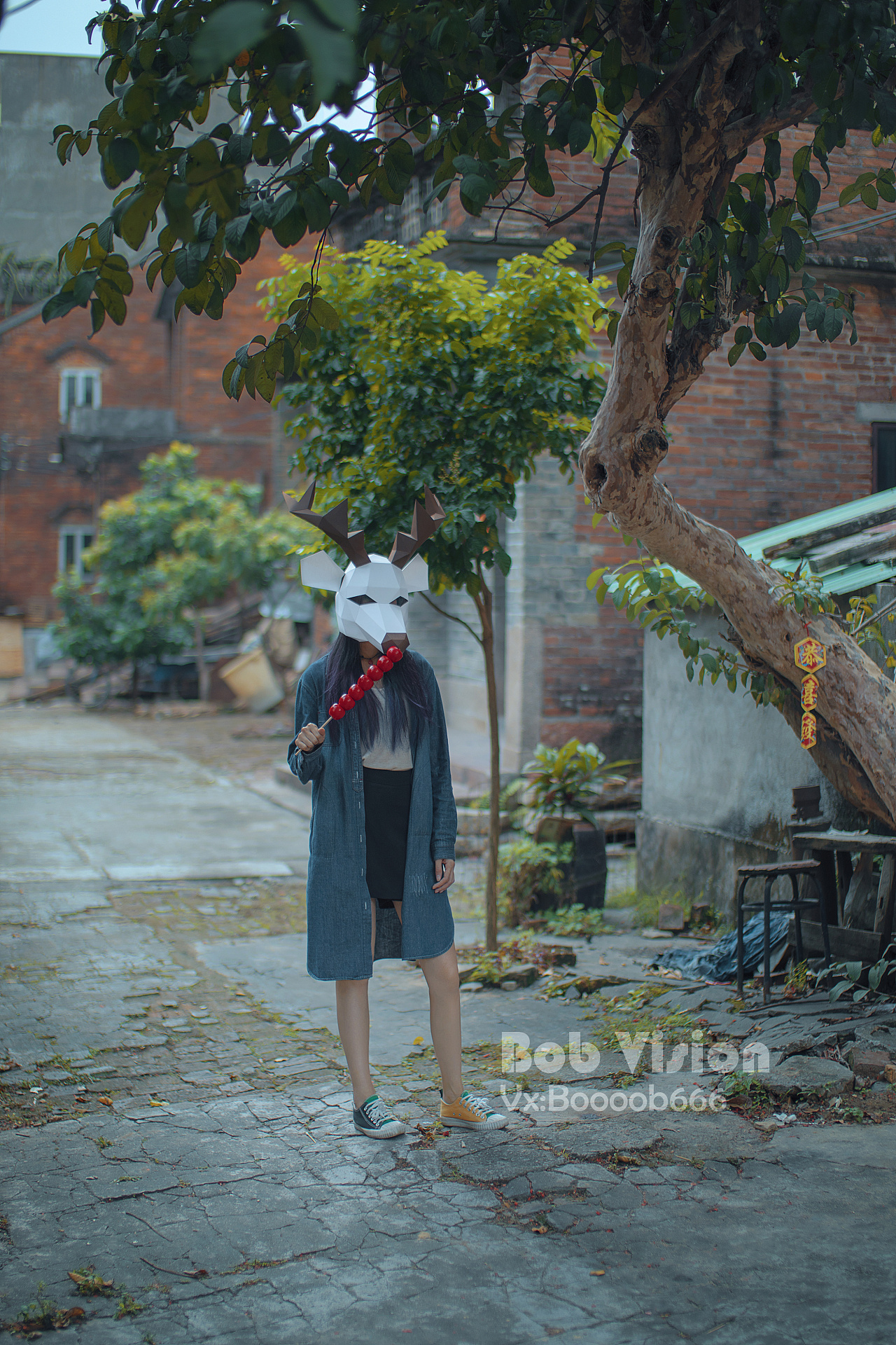 纸质面具鹿头人像一组|摄影|人像摄影|unclebob666 - 原创作品 - 站酷