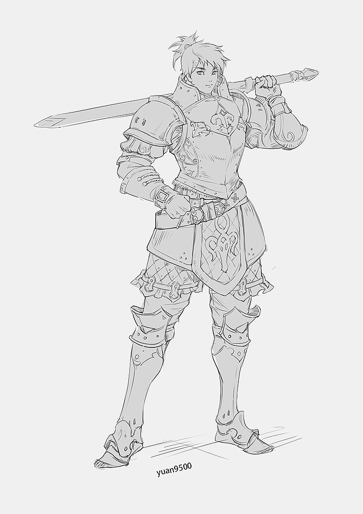 立绘 骑士线稿练习