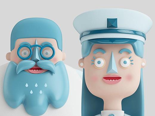 C4D作品冰淇淋人物配色~