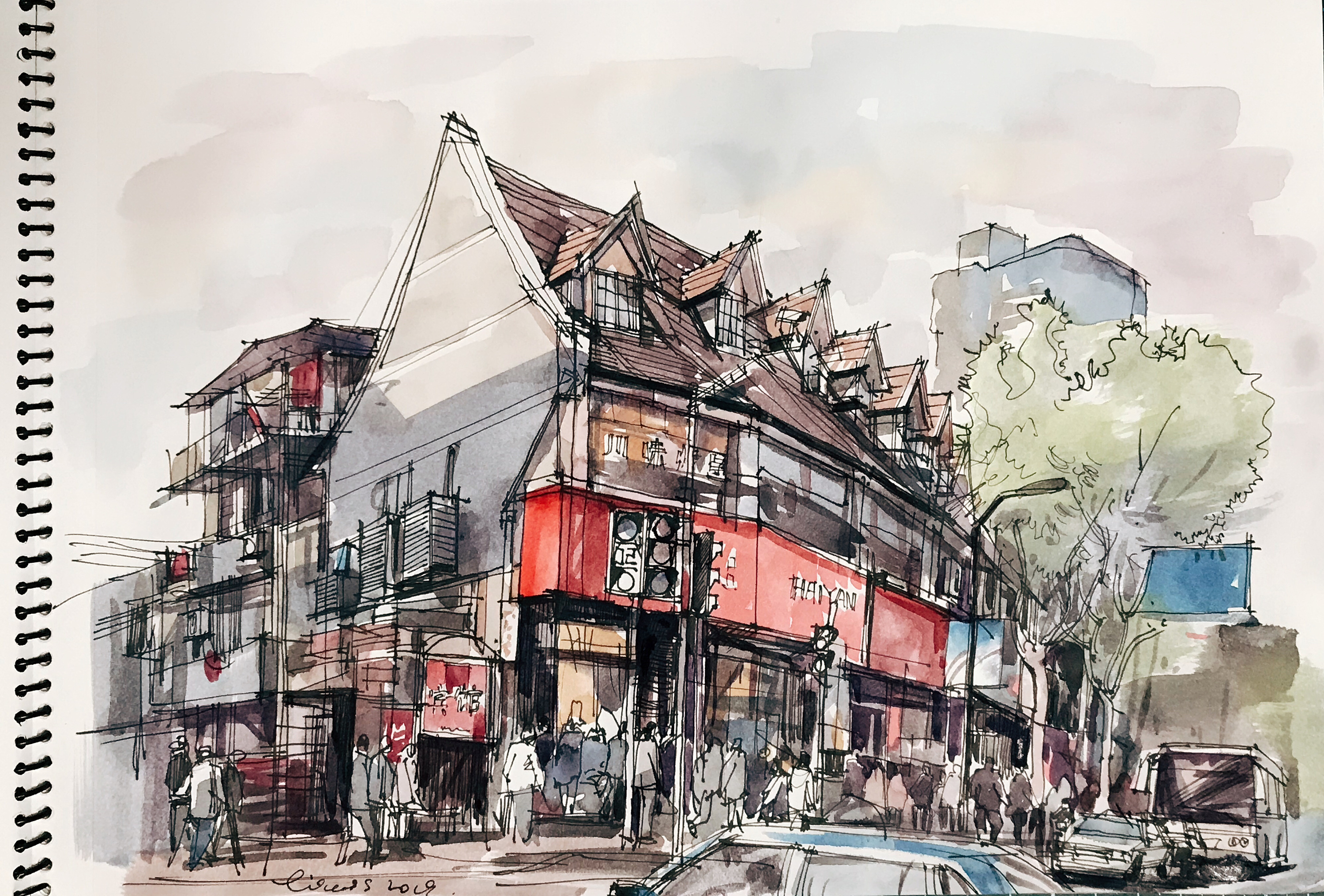 上海2011年时的街景|纯艺术|绘画|升啊升 - 原创作品 - 站酷 (zcool)