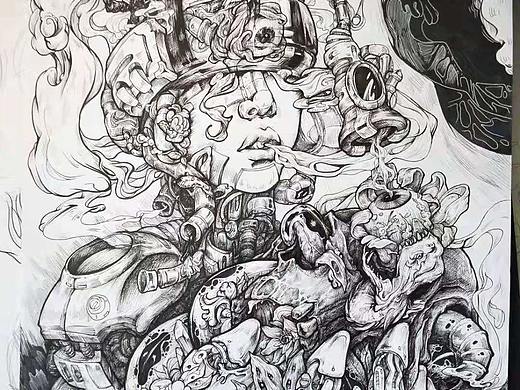 针管笔手绘