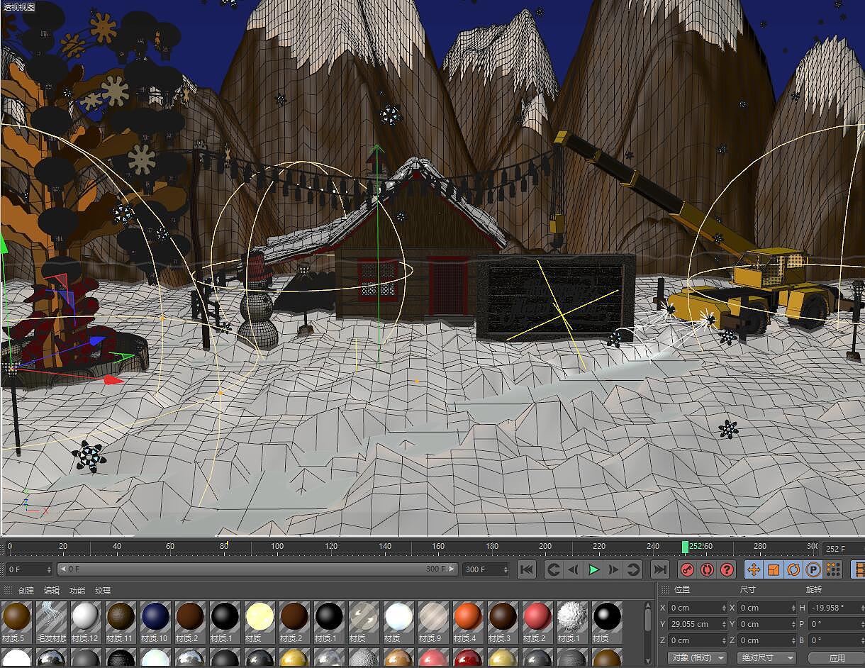 3D建模-新年下雪场景（图ZNjkzMDkwNjA=） - 场景 - 站酷设计师手残的喵哥原创素材 - 站酷ZCOOL