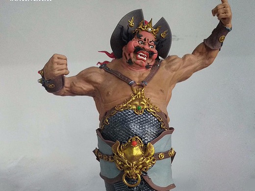 周仓.民间手工彩塑.塑新斋潘纪坤