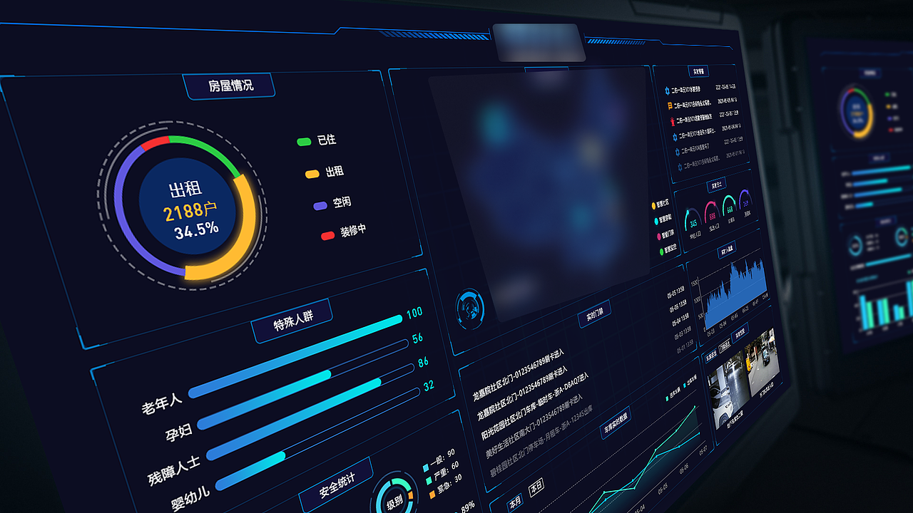 智慧社区可视化项目（图ZMjY4Njk5MTQ4） - 软件界面 - 站酷设计师桃李虽盛开原创素材 - 站酷ZCOOL