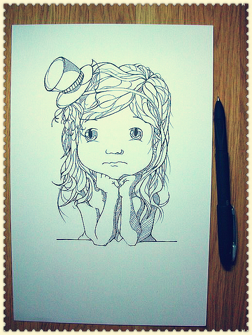 手绘碳素笔卡通