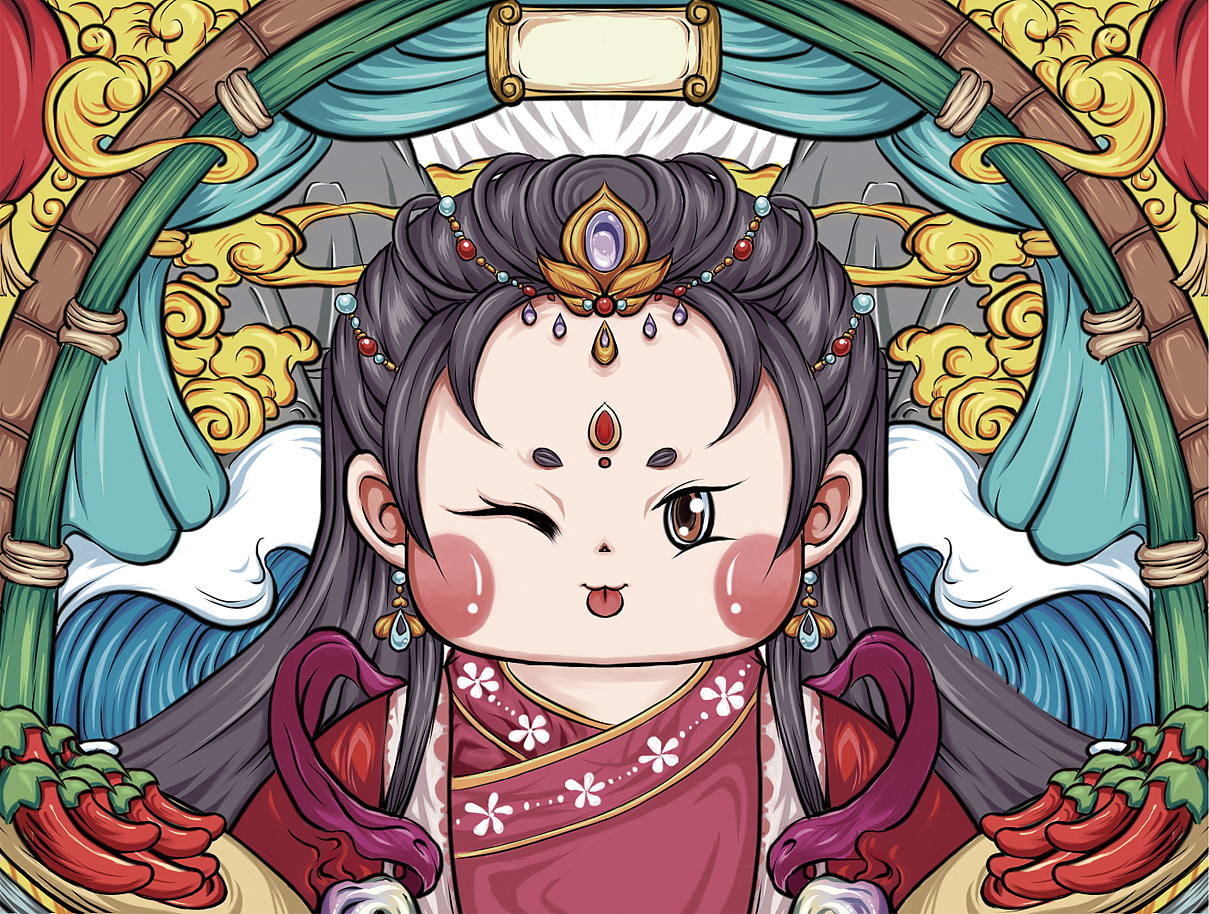 国风插画练习（图ZMjYxNDIxMzY0） - 新锐潮流插画 - 站酷设计师阿嗡啊原创素材 - 站酷ZCOOL