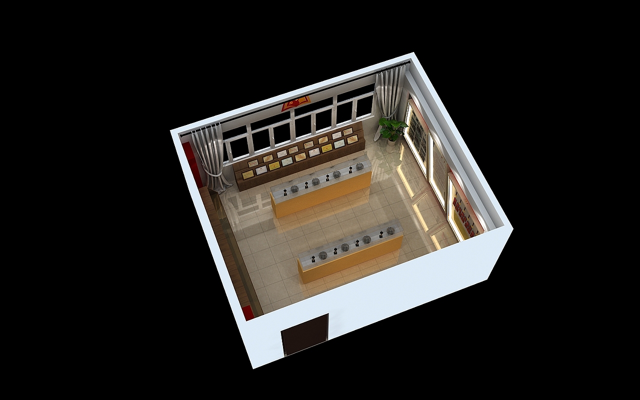 党建荣誉室会议室活动室党群服务中心3d效果图设计（图ZMTY2ODA2MTU2） - 其他三维 - 站酷设计师思海设计原创素材 - 站酷ZCOOL