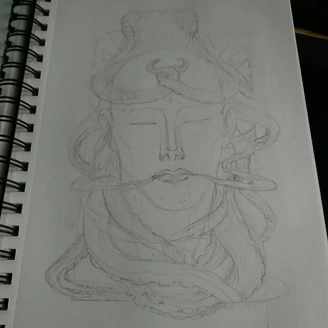 开始呢 ,就是想是不是试着画一个系列,同一种风格同一个题材。不要常常变换风格,于是就这么开始了。