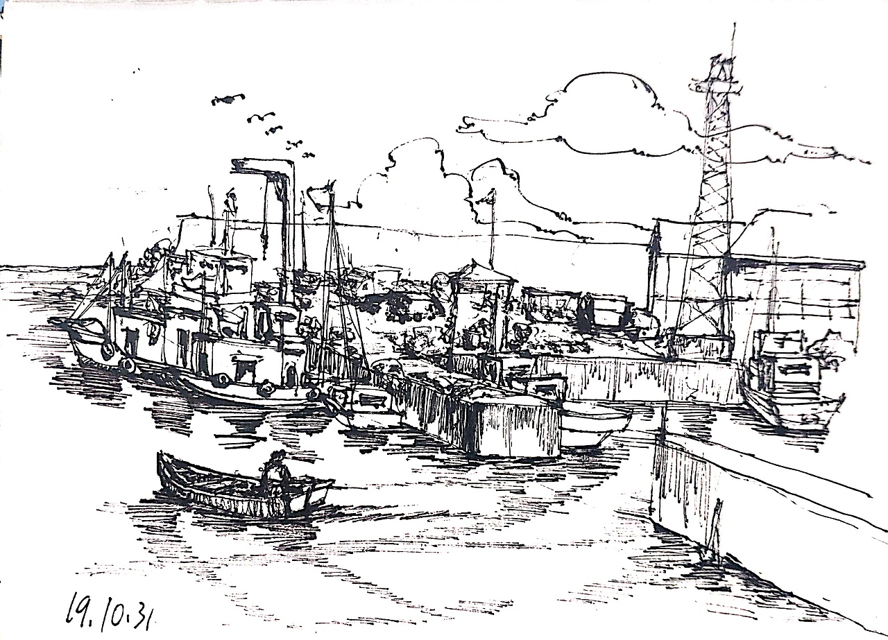 青岛写生 钢笔画