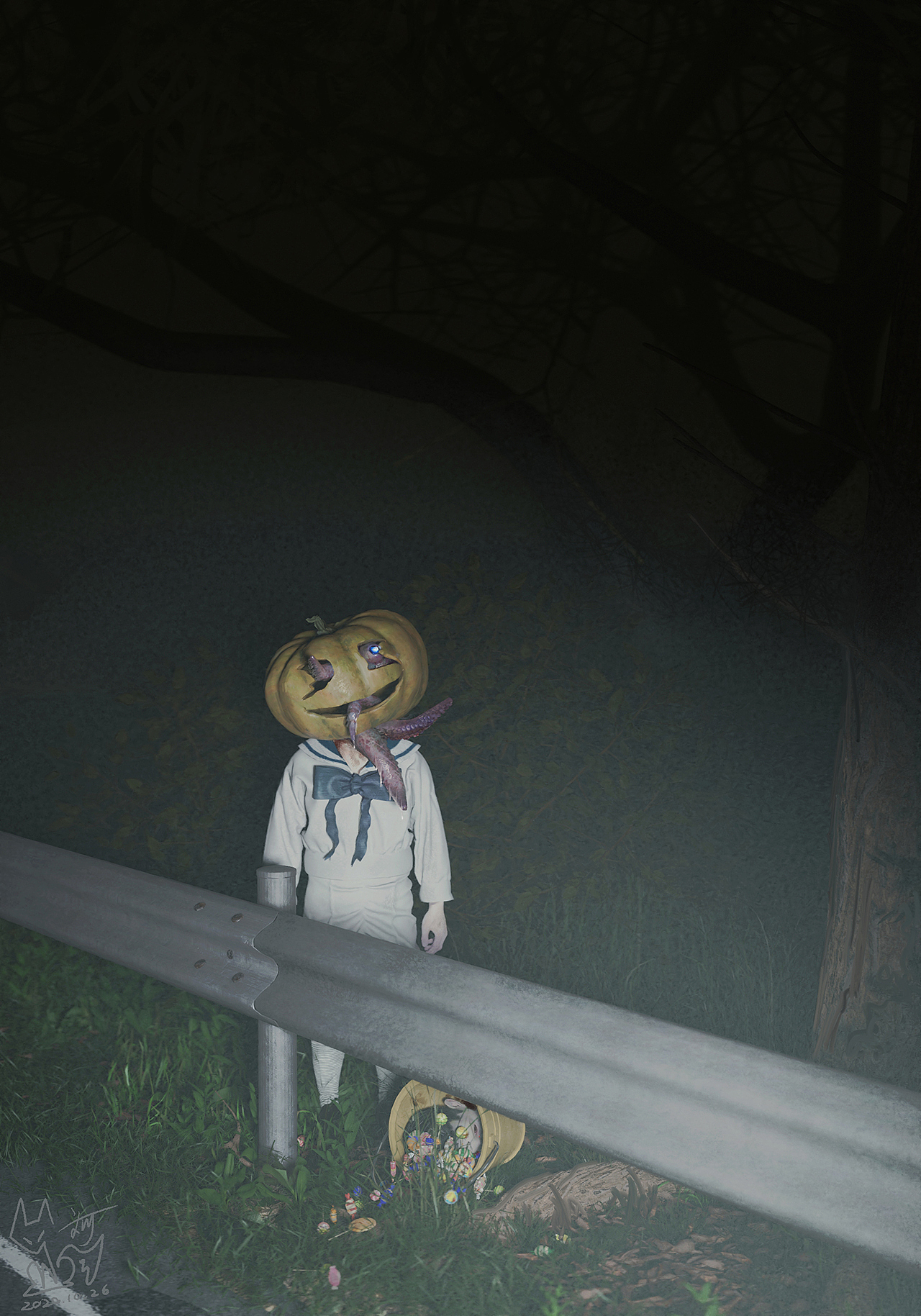 Trick-or-treat 萬圣節(jié)南瓜（嘗試恐怖題材）（圖ZMjMwMjI2MTc2） - 概念設(shè)定 - 站酷設(shè)計(jì)師狐涂_述水原創(chuàng)素材 - 站酷ZCOOL