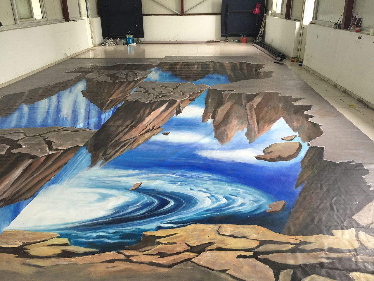 上海万人体育原创场景高品质3D地贴3D立体画（图ZMTY0NTE2NTEy） - 绘画 - 站酷设计师北京涂鸦3D画原创素材 - 站酷ZCOOL