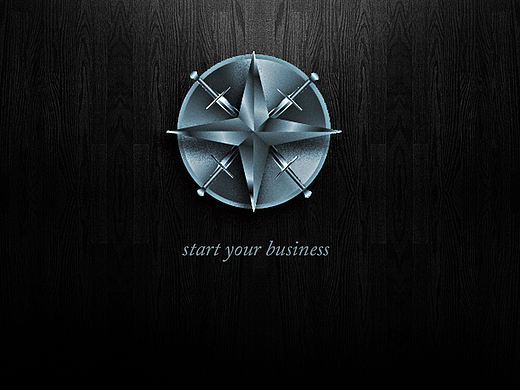 金属质感六芒星峰会标志logo