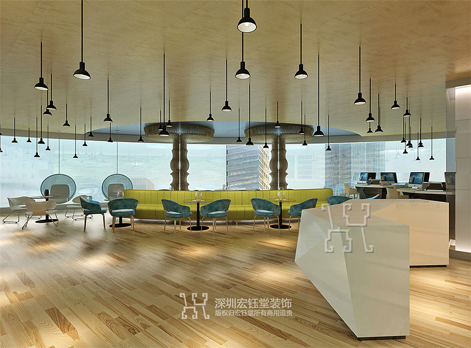 郑州威能现代时尚办公室装修设计效果图-宏钰堂办公室装修公司
