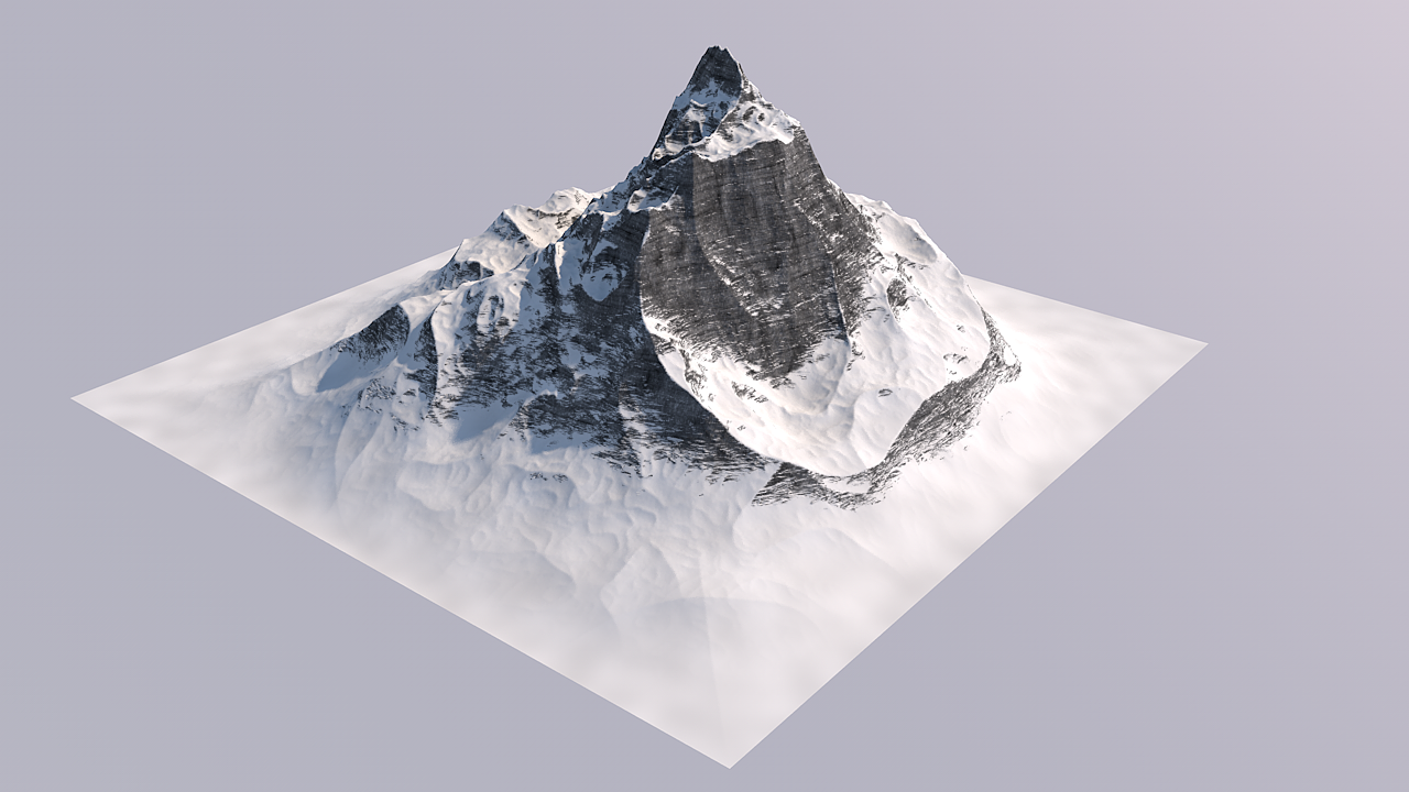 c4d制作雪山
