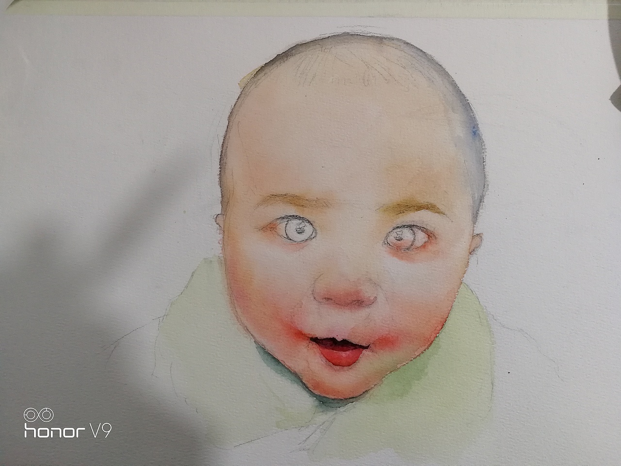 水彩肖像《爱笑的我》