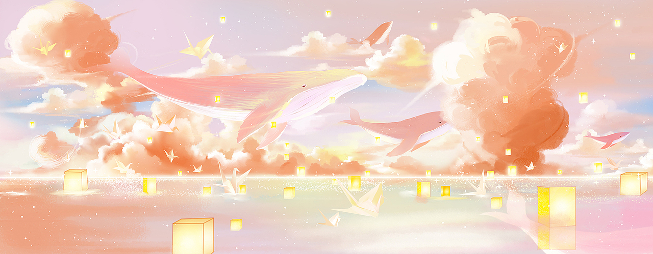 《鲸-空》（图ZMjM3NDUxODQ4） - 商业插画 - 站酷设计师点意原创素材 - 站酷ZCOOL