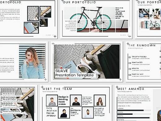 创意时尚品牌杂志画册Keynote模板