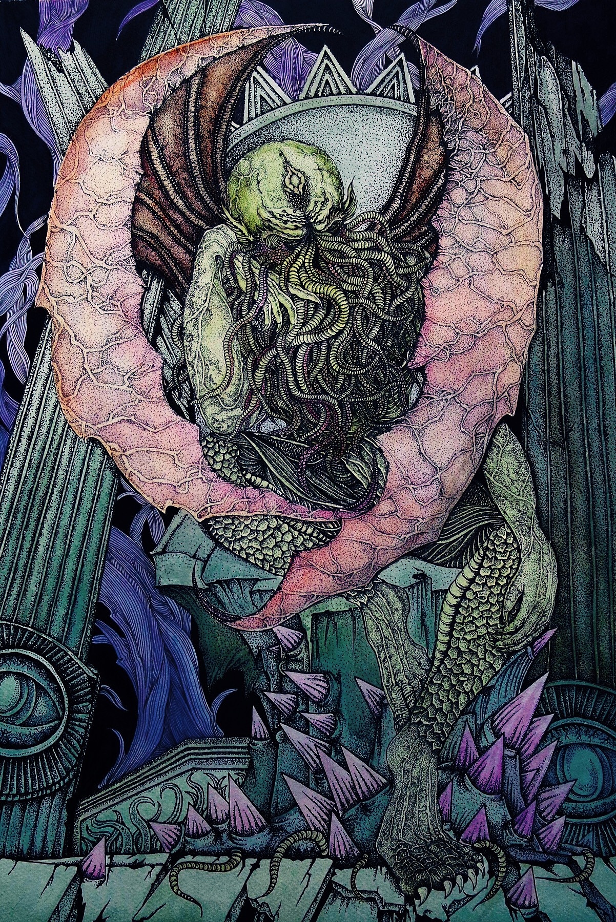 沉睡的克苏鲁|插画|艺术插画|空山旧木_原创作品-站酷zcool