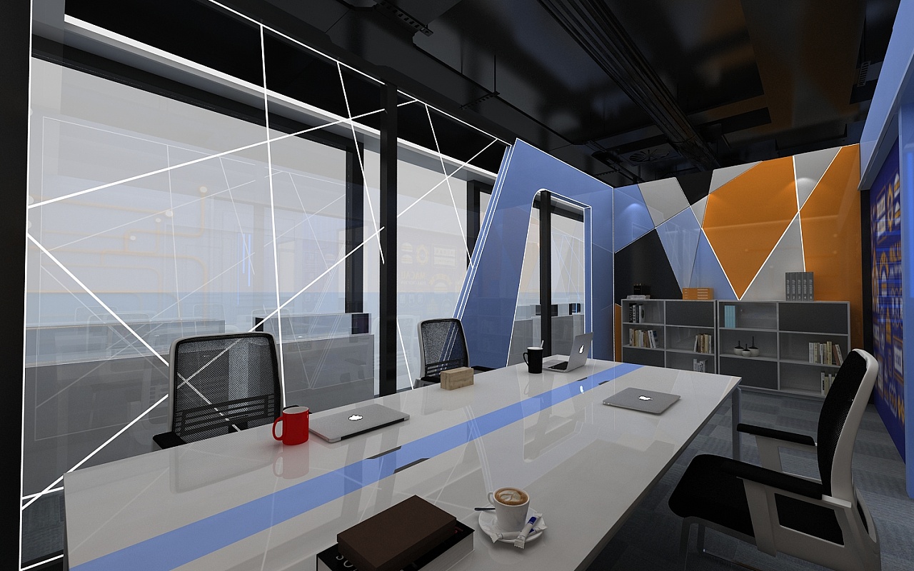 创业基地办公区设计3d效果图
