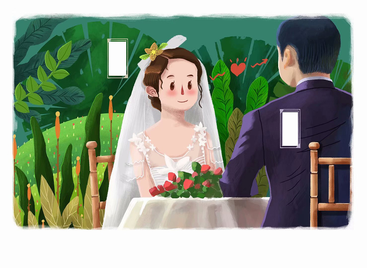 给亲戚结婚画的（图ZMTM3NzY4NDgw） - 商业插画 - 站酷设计师兔子先生2848原创素材 - 站酷ZCOOL