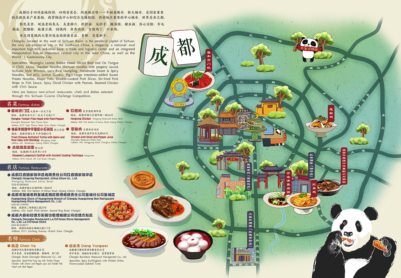 成都美食手绘地图